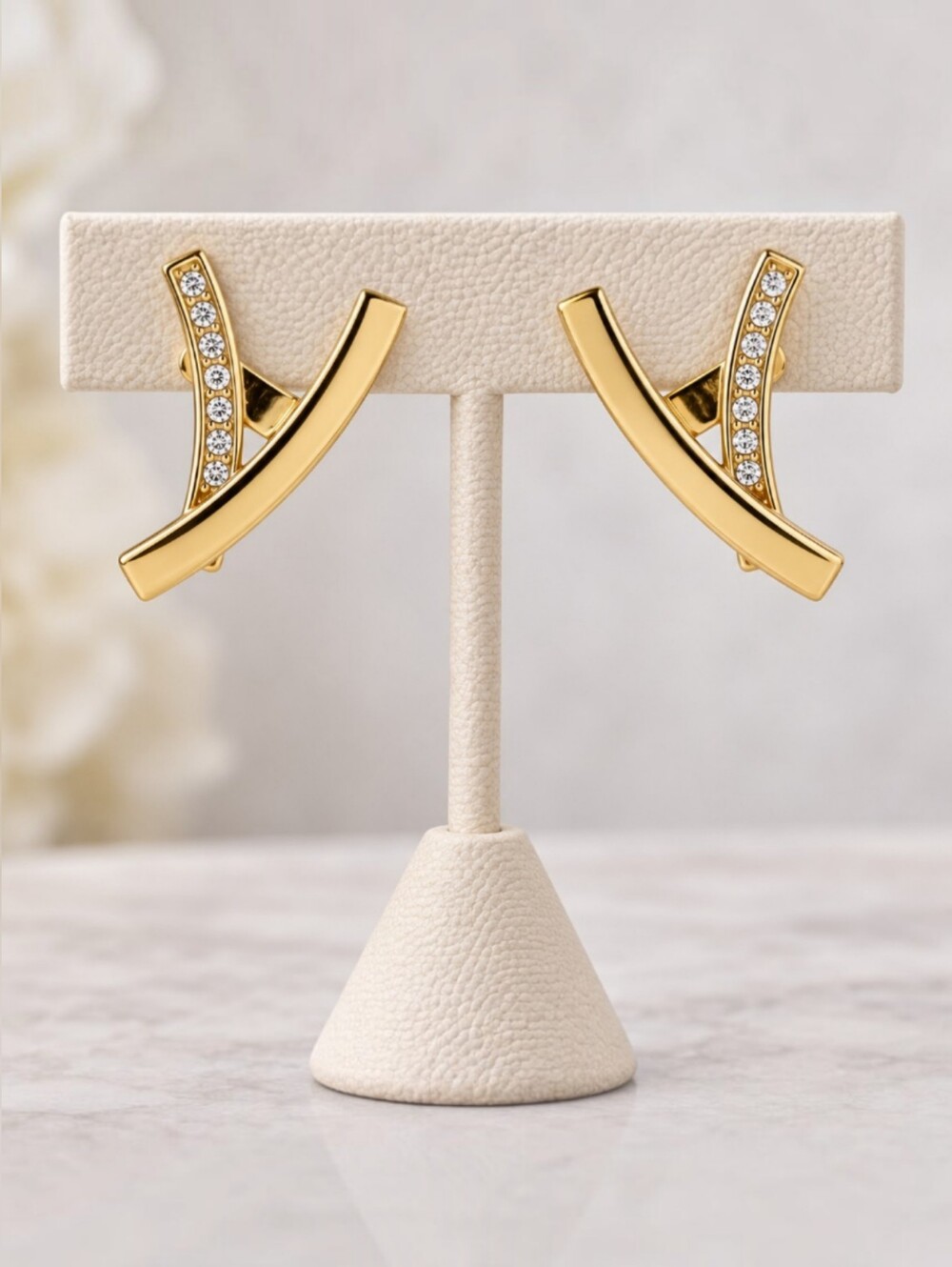 CC SKYE Gold "The Lash" Crystal Interlocking X Ear Crawlers Stud Earrings New!